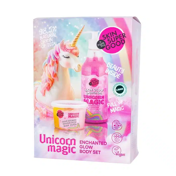 SET EXFOLIANTE + GEL DUCHA UNICORNIO ORGANIC SHOP 250 ML + 500 ML