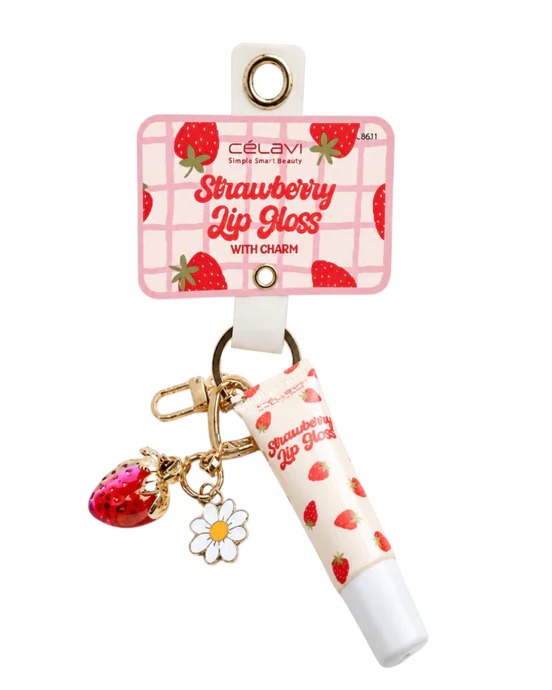BRILLO LABIAL STRAWBERRY CON LLAVERO CELAVI 10ML